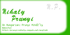 mihaly prunyi business card